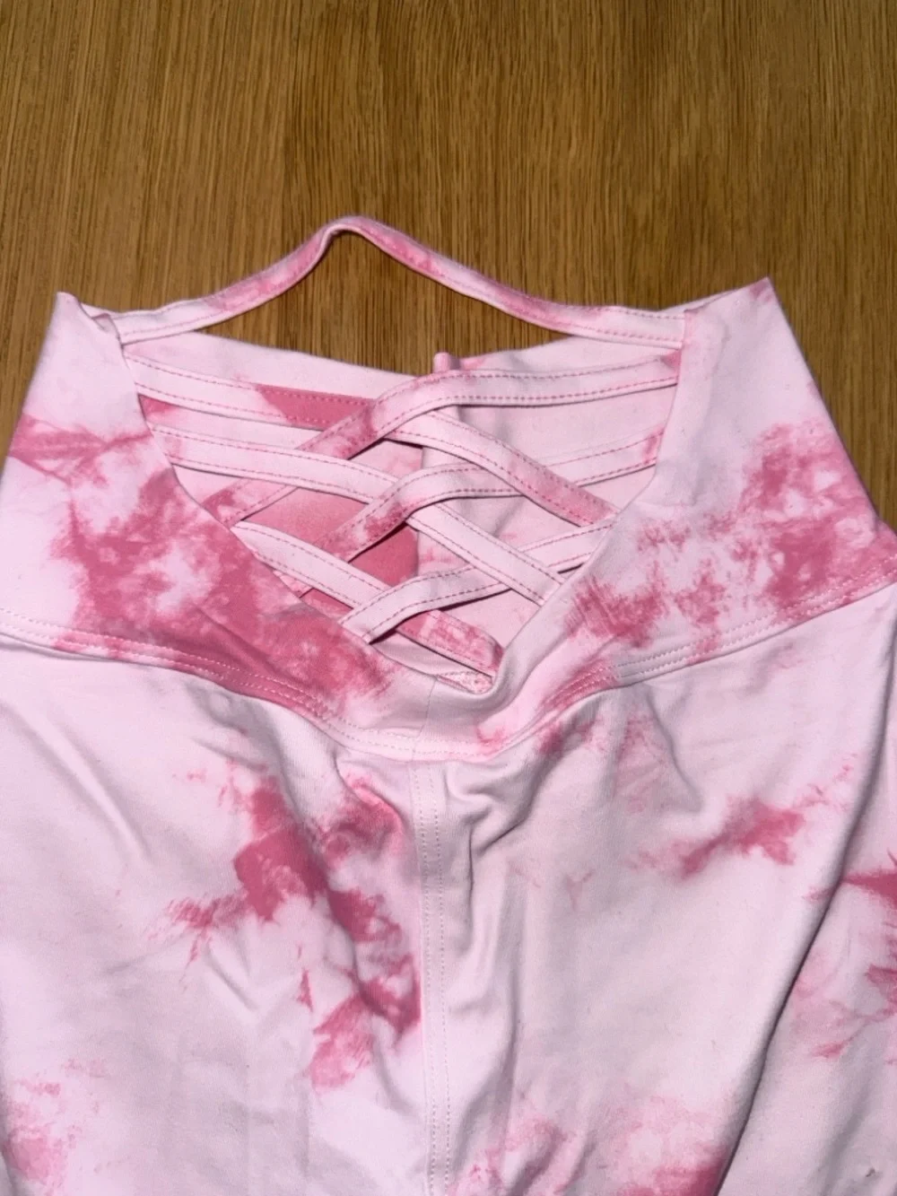 Bombshell Sportswear Pink Tie-Dye Crisscross Sports Bra & Legging Set, S/XS - Picture 8 of 10